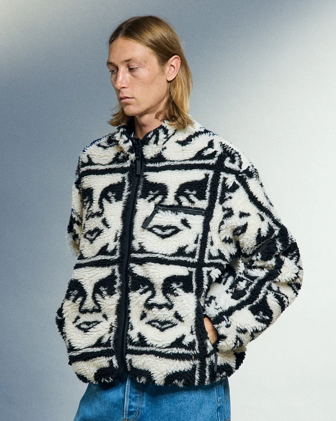 Куртка Obey Repeated Icon Sherpa Jacket